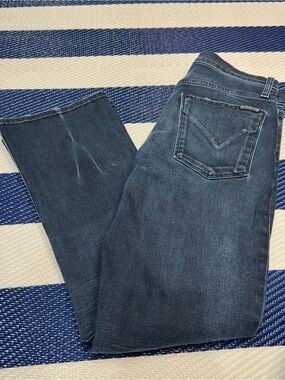Hudson Jeans dark indigo denim with contrast stitching
